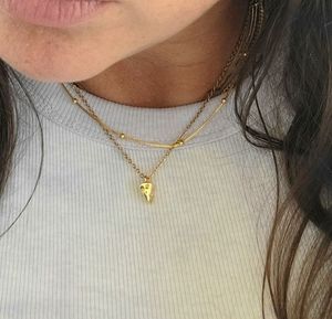 Collar Colgante de Acero Inoxidable para Niños y Niñas, Joyería Minimalista Personalizada con Queso Suizo, Joyería de Moda - Product Image 6