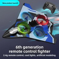 Offre Spéciale Avion de Chasse RC en Mousse EPT 2.4G 4 Canaux avec Lumières LED et Maintien d'Altitude, Facile à Piloter, Télécommandé, Idéal comme Cadeau