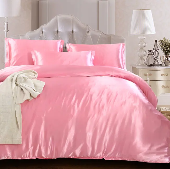 Mịn satin 3/4 pcs bedding Set mềm đôi Nữ Hoàng kích thước cho giường nhà