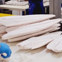 Filet de poisson gras entier surgelé de Singapour, peau lisse et rugueuse, pêche sauvage, qualité A, IQF, biologique, certifié ISO, HACCP, emballé en boîte