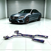 Système d'échappement intermédiaire à soupapes en titane YT, double sortie latérale quadruple, finition brûlée violette pour Mercedes Benz AMG C63 W205 4.0T