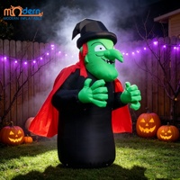 Ballon gonflable géant de sorcière verte avec cape rouge pour Halloween, avec ventilateur intégré, 8-10 pieds, décoration de jardin extérieur pour fête de fin d'année