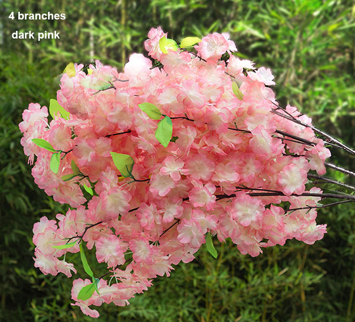 4 branches rose foncé