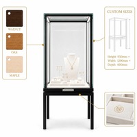Vitrine à bijoux en verre trempé sur mesure avec éclairage LED pour la conception de magasins de luxe, équipement de vente au détail, vente en gros