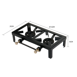 Fornello <span class=keywords><strong>a</strong></span> <span class=keywords><strong>Gas</strong></span> <span class=keywords><strong>Portatile</strong></span> <span class=keywords><strong>a</strong></span> Doppio Fornello con Bruciatori in Ghisa, Potenza 6000W, per Uso Esterno - Product Image 6