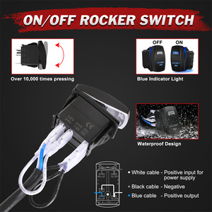 Interruttore a bilanciere retroilluminato blu con funzione on/off, cablaggio per barra luminosa <span class=keywords><strong>da</strong></span> lavoro per <span class=keywords><strong>auto</strong></span> - Product Image 5