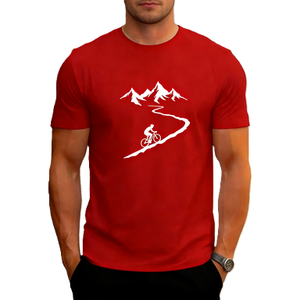 T-shirt graphique avec silhouette <span class=keywords><strong>de</strong></span> cycliste <span class=keywords><strong>de</strong></span> VTT, sport <span class=keywords><strong>de</strong></span> plein air, aventure, nature, surdimensionné, en coton - Product Image 4