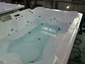 Jacuzzi de Lujo para 9-10 Personas, Spa con Panel de <span class=keywords><strong>Madera</strong></span>, Exterior de Acrílico Blanco, Piscina de Hidromasaje al Aire Libre - Product Image 3