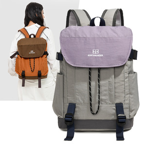 Japan Drawstring Casual <b>Backpack</b> with Cover Color Contrast Lightweight Nylon Travel <b>Backpack</b> Korean Fashion Brand - Product Image 1