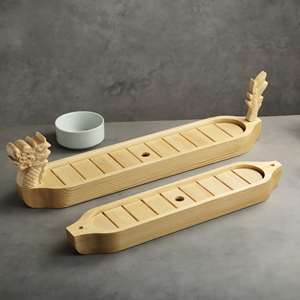 Plateau de service pour sashimi en bois naturel écologique, équipement de restaurant commercial, vente en gros d'usine - Product Image 1