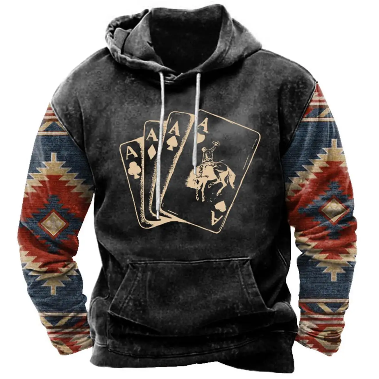 Men'S Hoodies 2024 Spring And Autumn Sweater Men'S Street Trend Viking Myth Digital Printing Sweatershirt Hoodie For Men