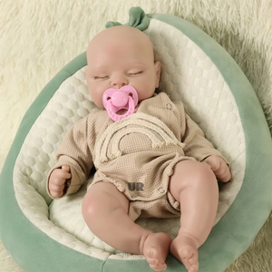 Poupées réalistes Reborn de 18 pouces, fille souriante et satisfaite, poupée réaliste en silicone nouveau-né avec cils, cadeau compagnon pour enfants - Product Image 2