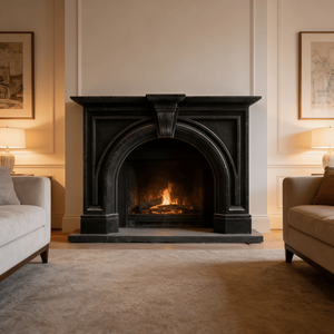 Cornice per Caminetto in Marmo Naturale Intagliata a Mano, Stile Europeo, Decorazione Interna in Pietra per Villa - Product Image 4