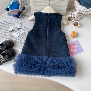 Vestiti Invernali <span class=keywords><strong>per</strong></span> Bambine 2025, Nuovi Abiti in Maglia con Coniglietto Cartoon, Gonna Principessa in Rete Spessa - Product Image 4