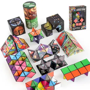 2 in 1 Puzzle Cube Fidget Toy Stress Relief Toy Infinity Folding Puzzle Cube for Adult and Children Education Infinity Cube