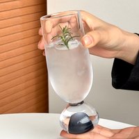 Verre à eau en cristal créatif à base épaisse, avec fond en forme d'ampoule rose, pour jus, idéal pour la décoration de restaurants et de fêtes