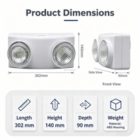 Lampes d'urgence LED à double tête, vente en gros, auto-test, double éclairage, lampe d'urgence pour hôpital 6W