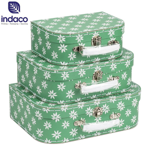 Wholesale New Born Baby Paper <b>Suitcase</b> <b>Stitch</b> Finish Cardboard <b>Suitcase</b> Boxes 3 Sets for Children - Product Image 6