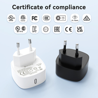 Chargeur de voyage EU Type-C 5V 1A à port unique pour iPhone et Samsung