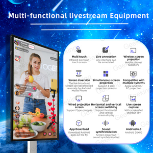 65 inch di động thông minh Youtube tiktok dòng sống phát sóng thiết bị chiếu TV Video <span class=keywords><strong>Android</strong></span> trực tiếp màn hình tương tác - Product Image 2