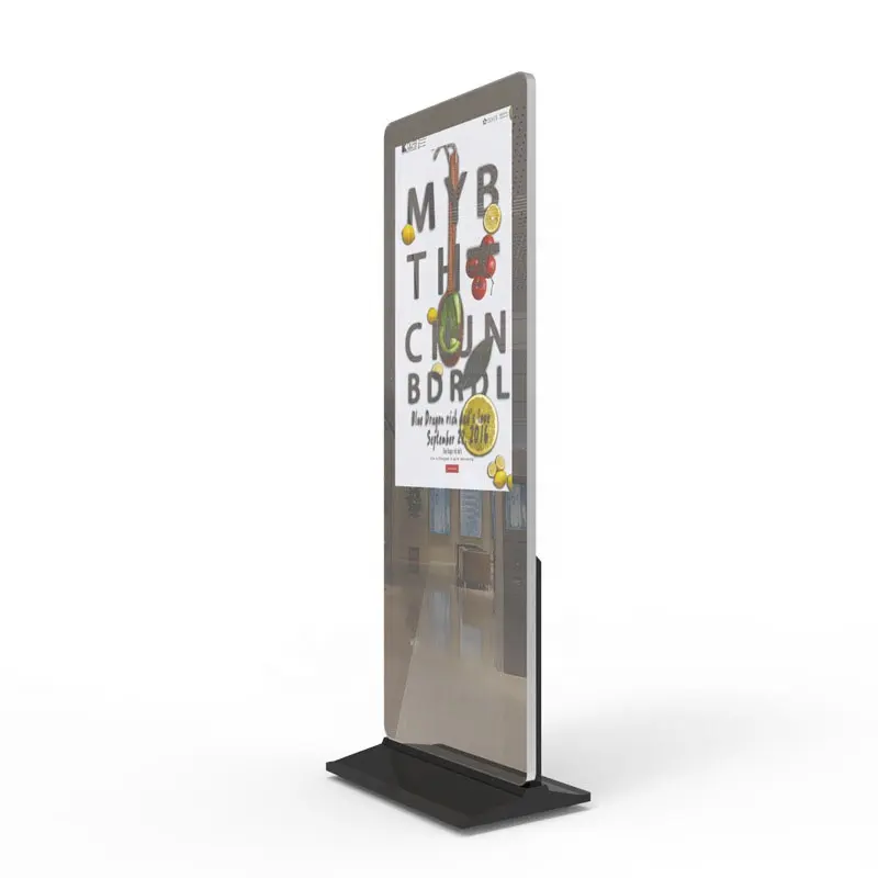 Floor Standing LCD Magic Mirror Glass Photo Booth 10-Point Capacitive Touch Screen Win OS I3 3217U Video Advertising Players