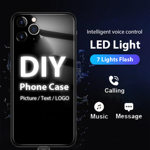 Pas de quantité minimale de commande bricolage personnalisé éclairage LED étui de téléphone pour iPhone 13 12 11 14 15 Pro Max XS XR X 7 8 Plus nom personnalisé <span class=keywords><strong>couverture</strong></span> Photo - Product Image 1