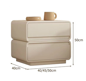 Mesita <span class=keywords><strong>de</strong></span> <span class=keywords><strong>noche</strong></span> <span class=keywords><strong>de</strong></span> madera maciza color crema, estilo simple y moderno, pequeño armario <span class=keywords><strong>de</strong></span> almacenamiento minimalista para la mesita <span class=keywords><strong>de</strong></span> <span class=keywords><strong>noche</strong></span> del dormitorio - Product Image 5