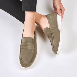Mocassins bateau décontractés pour hommes en daim léger, mocassins décontractés en cuir véritable, mocassins en cuir de qualité pour hommes - Product Image 6
