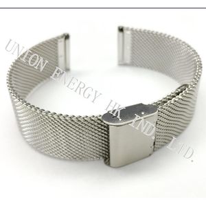 Correa de reloj de malla milanesa, cierre deslizante ajustable de alta calidad, de Metal - Product Image 2