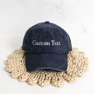Gorras <span class=keywords><strong>de</strong></span> Béisbol <span class=keywords><strong>de</strong></span> 6 Paneles con Visera Curva, <span class=keywords><strong>de</strong></span> Algodón Lavado Vintage, Bordado <span class=keywords><strong>de</strong></span> Texto Personalizado, Ajustables, Estilo Dad Hat, para Logotipo Personalizado - Product Image 2