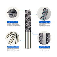 Fresa de carburo sólido con recubrimiento AlTiN para máquina CNC, 2-6 filos, diámetro de vástago de 4-20 mm, marca FULLOVE