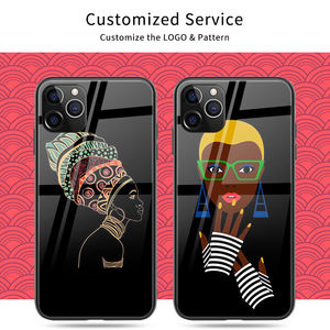 Funda de teléfono con estampado de tótem africano personalizado, protector de cristal templado para <span class=keywords><strong>Iphone</strong></span> 13 12 14 pro Xr Xs <span class=keywords><strong>Se</strong></span> <span class=keywords><strong>2020</strong></span> S10 S22 Coque - Product Image 3