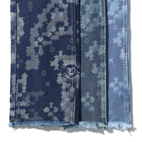 Tissu denim jacquard bleu flocon de neige en mosaïque 80% coton pour jeans 10,5 oz Tissu denim de haute qualité en gros
