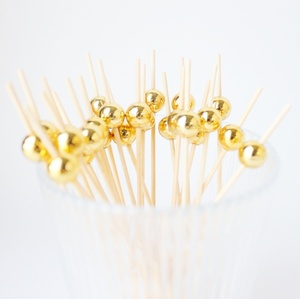 <span class=keywords><strong>Brochette</strong></span> de perles de fruits en bambou doré - Product Image 1