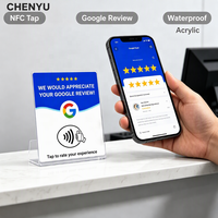 Support NFC en acrylique pour avis Google, carte de visite avec impression de logo personnalisé pour restaurant, café, hôtel, boutique
