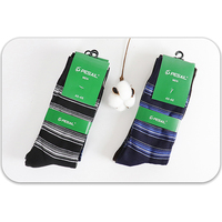 Chaussettes colorées à motif rayé tricoté de style décontracté épais respirant de qualité supérieure pour hommes pour la vente en gros pour le printemps