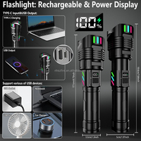 Batterie externe 5000 mAh avec lampe torche LED 1000 lumens, charge rapide USB Type-C 30W, affichage de la charge pour le camping et les urgences