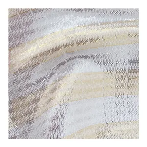 Luxury 16MM Stripe Shiny Lurex Design Mulberry Silk Lurex Fabric For Cloth