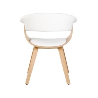 Chaise Courbée en Bois Massif, Fauteuil de Salle à Manger Moderne en Contreplaqué Rembourré PU, Mobilier pour Maison, Hôtel et Restaurant (Vente en Gros)