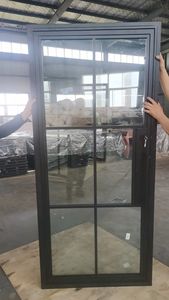 Pintu depan hitam tunggal kaca eksternal pintu besi tempa Prancis dengan pintu anjing - Product Image 6