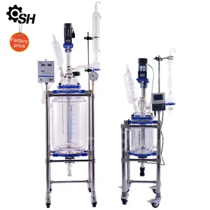 Double layer glass reactor laboratory electric heating vacuum jacket high-temperature extraction stirring 10/20/30L