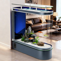 Accessoires pour aquariums, aquarium conique en verre européen à faible teneur en fer de 200 gallons, système de filtration latérale, pompe, éclairage multicolore, chauffage