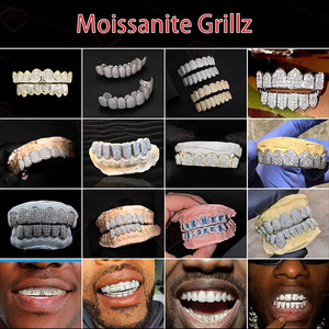 Artisanat le plus fin <span class=keywords><strong>GRILLZ</strong></span> EXPERT FABRICANT Top 8 Bottom 8 Rappeur Bijoux Princess Cut Custom Moissanite Diamond <span class=keywords><strong>Grillz</strong></span> - Product Image 4