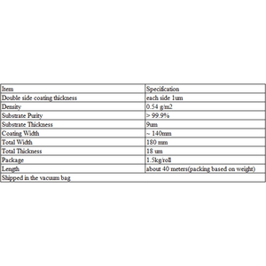 用于锂离子电池负极基板材料的导电碳铜箔双面涂层铜箔卷 - Product Image 3