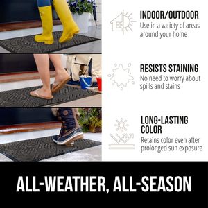 Tapis de porte tricoté 100 % imperméable toutes saisons WeatherMAX, conçu aux États-Unis, en caoutchouc naturel, résistant aux taches et à la décoloration, profil bas - Product Image 3