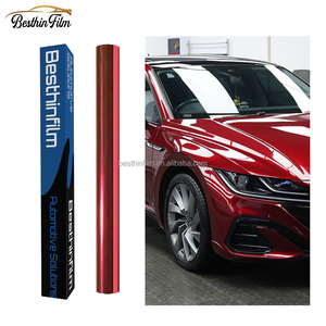 Vinilo Adhesivo para Automóviles y Motocicletas, Color Rojo, Efecto Cromo Espejo, Libre de Burbujas - Product Image 1