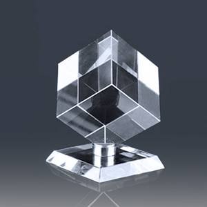 DT-R259 K9 foto cubetti di cristallo con base rotante personalizzato 3D cristallo foto taglio angolo cubo cornice personalizzato regalo - Product Image 4