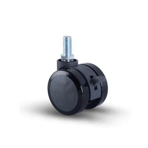 Großhandel 2 Zoll Gewinde Kunststoff Doppel rad Nachlauf Möbel Lenkrad Schwarz Pu Bürostuhl Verriegelung rollen <span class=keywords><strong>M8</strong></span> * 25mm - Product Image 1