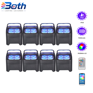 Rechargeable IP65 LED Uplight 4x18W RGBWA UV Wireless DMX Battery Par Light for Event Lighting - Product Image 1