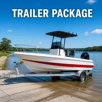 Bateau de pêche Chaser 430 avec remorque en aluminium, console centrale en FRP de 14 pieds, certifié CE, bateau côtier